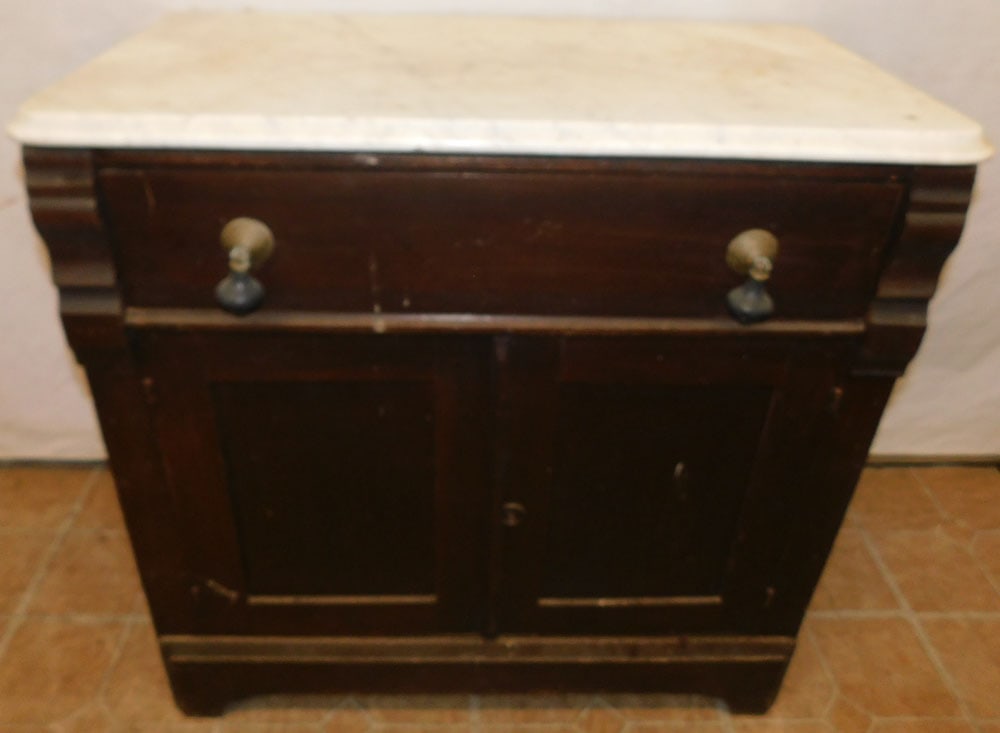 Antique Walnut Marble Top Washstand (1 of 5)