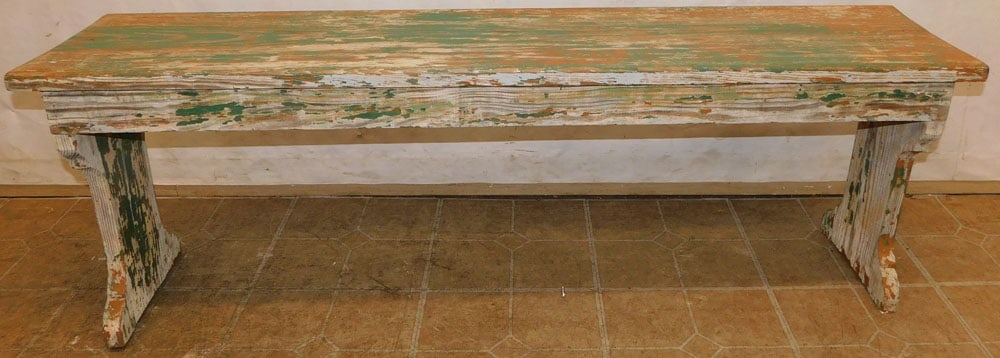 Antique Heart Pine Bench (1 of 2)