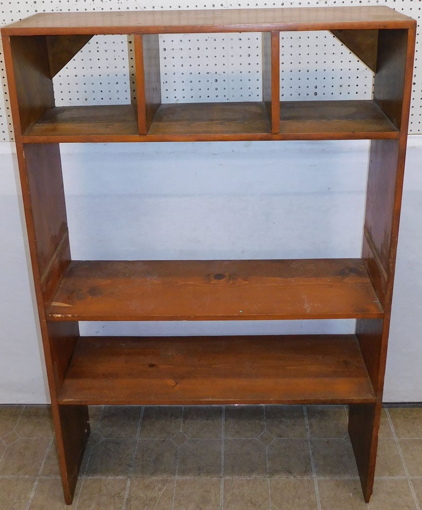 pine shelf: pine shelf . 28 by 11 1/4"ALL DESCRIPTIONS AND ANY CONDITION STATEMENT GIVEN BY LANGSTON AUCTION GALLERY ARE STRICTLY OPINIONS AND LANGSTON'S SHALL HAVE NO RESPONSIBILITY FOR ERRORS OR OMISSIONS. THE 