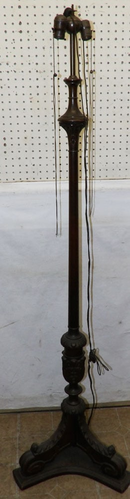 carved mahogany floor lamp (1 of 3)