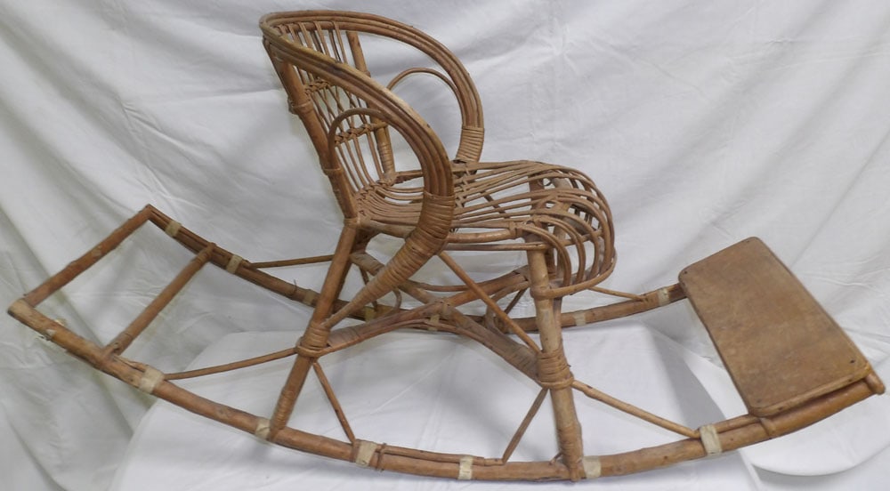 antique bamboo child's rocking chair (1 of 2)