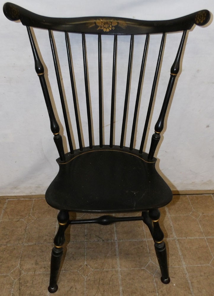 black lacquered Windsor style side chair (1 of 4)