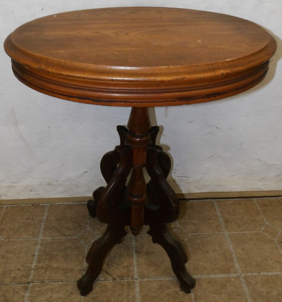 antique walnut oval Victorian stand (1 of 3)