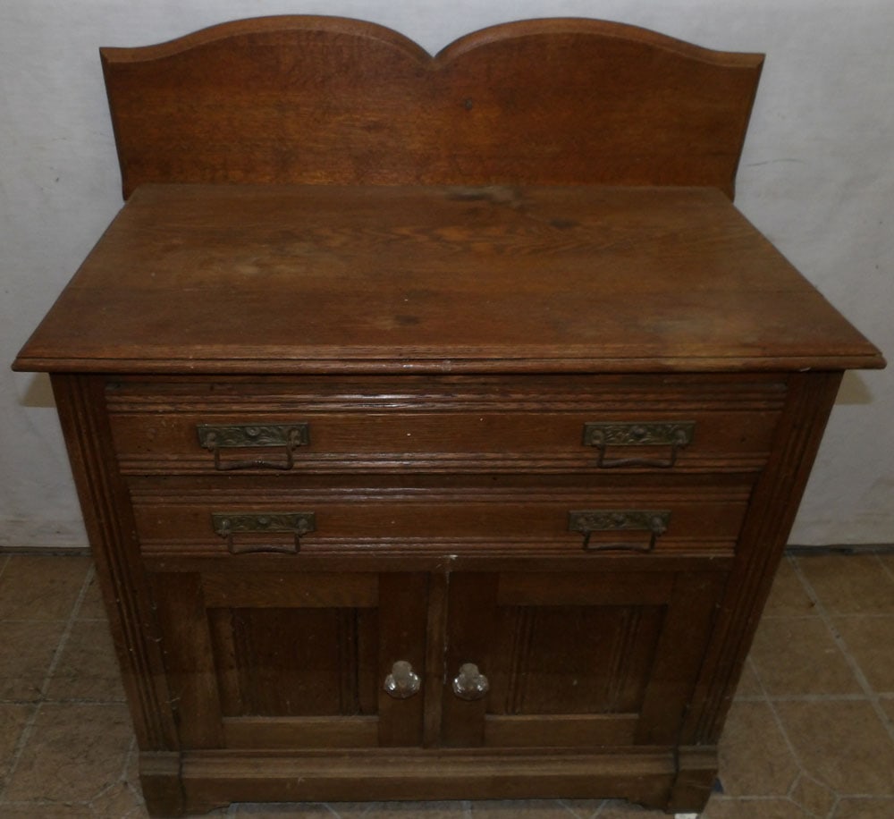 antique oak wash stand (1 of 6)