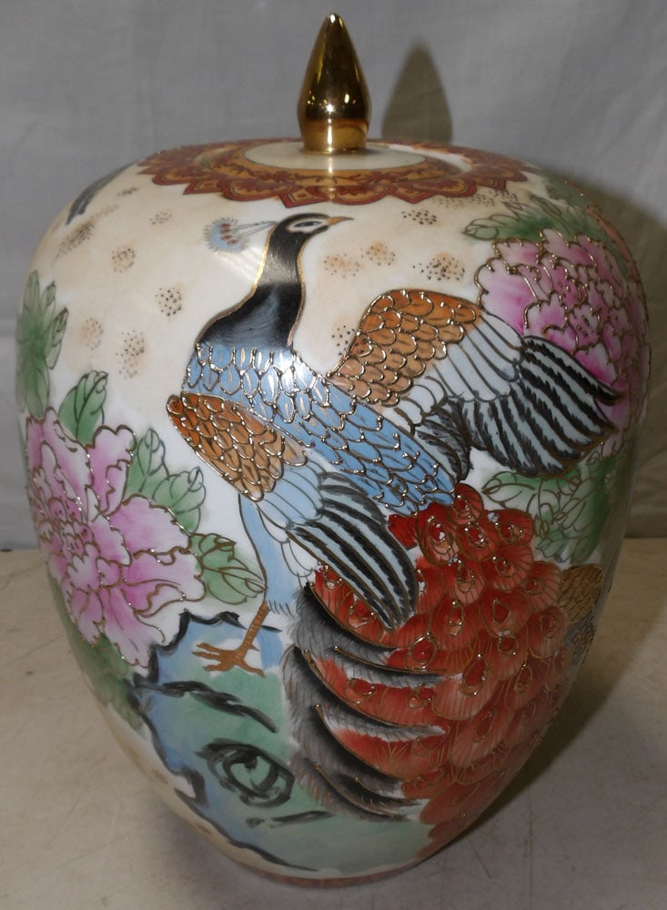 oriental porcelain covered urn (1 of 2)