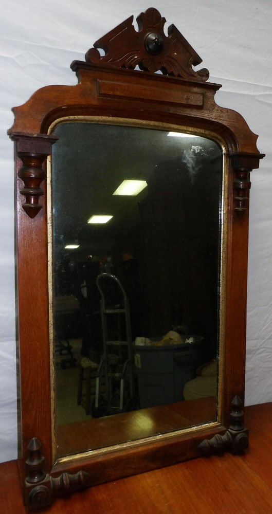 antique walnut Victorian framed mirror (1 of 4)