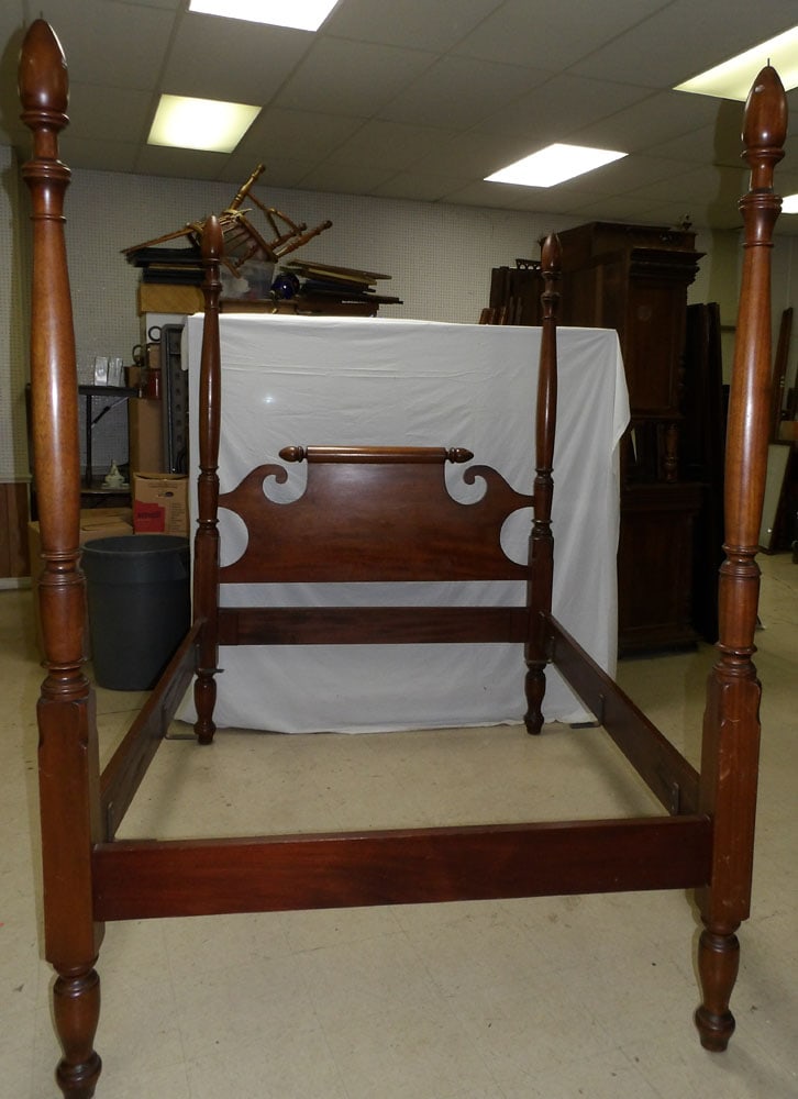 mahogany four poster full size bed (1 of 6)