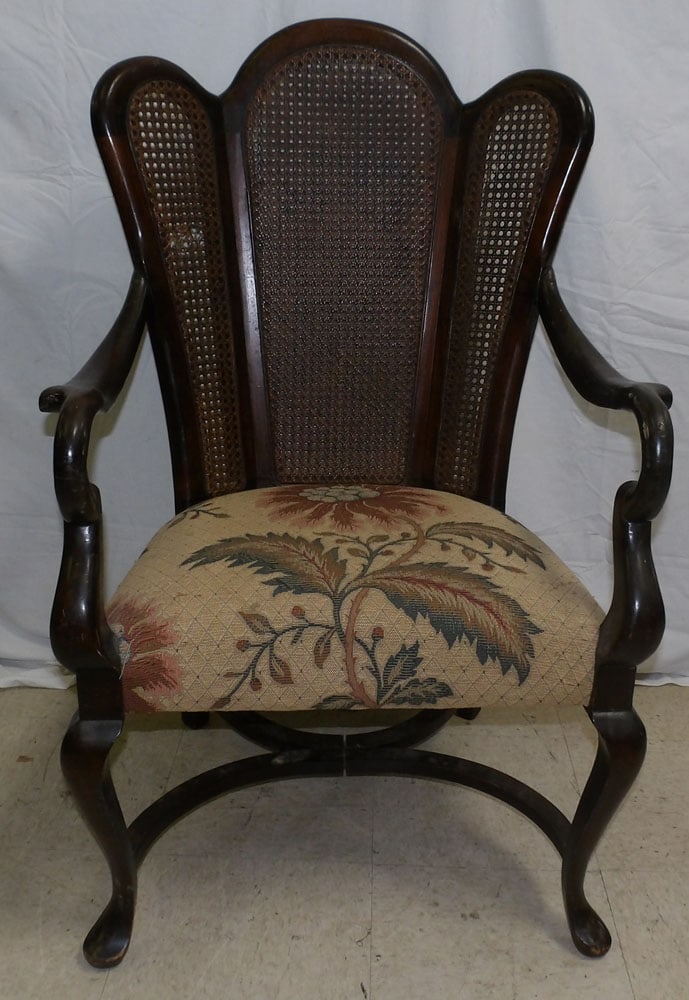 mahogany and cane back arm chair (1 of 3)