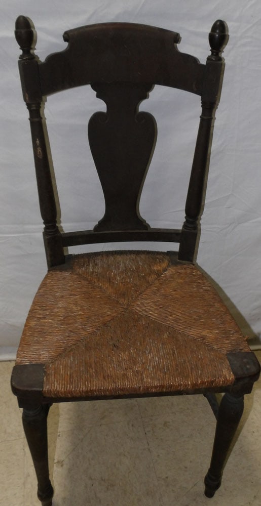 antique side chair: antique side chair. 36 1/2" H"ALL DESCRIPTIONS AND ANY CONDITION STATEMENT GIVEN BY LANGSTON AUCTION GALLERY ARE STRICTLY OPINIONS AND LANGSTON'S SHALL HAVE NO RESPONSIBILITY FOR ERRORS OR OMISSIONS.