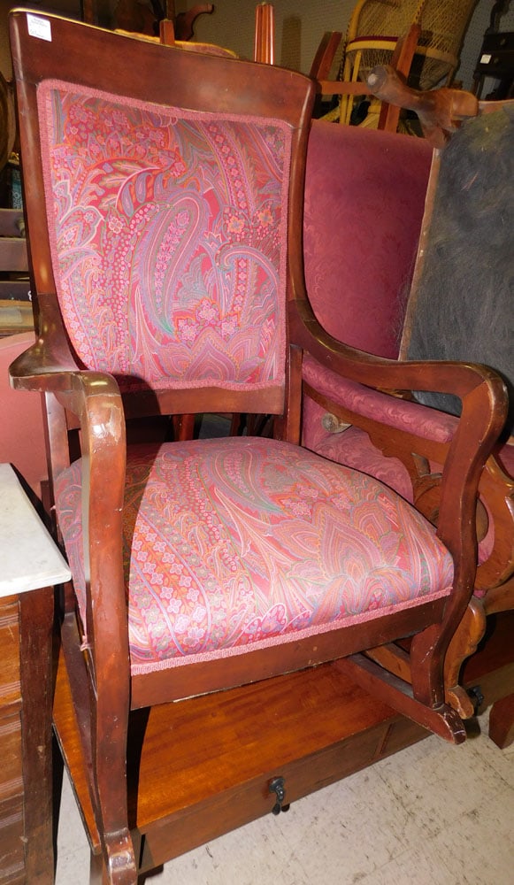 mahogany and upholstered rocker (1 of 1)