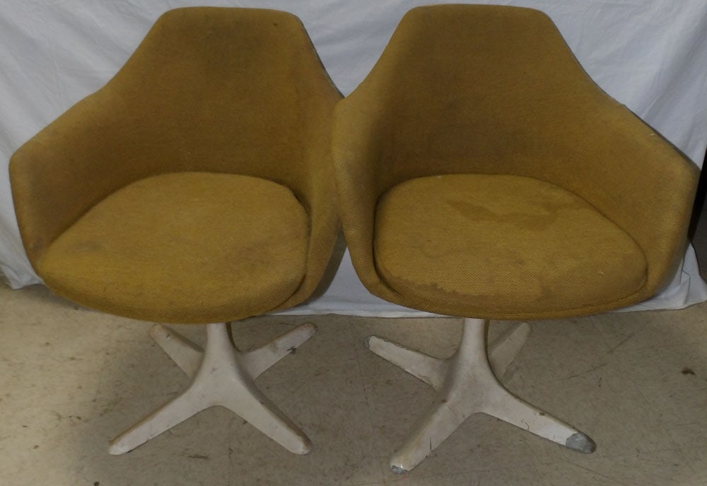 pair mid century modern swivel chairs (1 of 9)