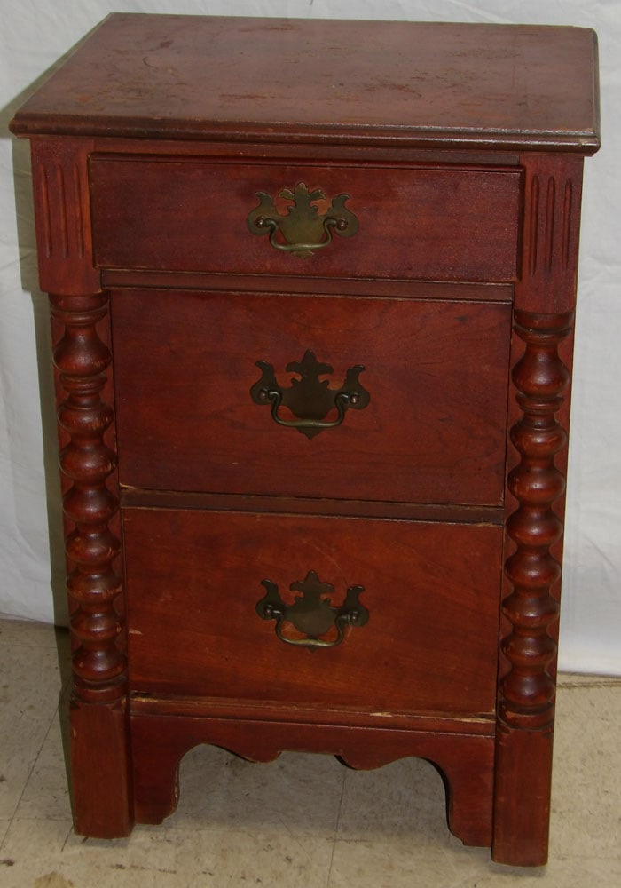 Cherry Jenny Lynn Style Night Stand by The Sandhill Line: Cherry Jenny Lynn Style Night Stand. "ALL DESCRIPTIONS AND ANY CONDITION STATEMENT GIVEN BY LANGSTON AUCTION GALLERY ARE STRICTLY OPINIONS AND LANGSTON'S SHALL HAVE NO RESPONSIBILITY FOR ERRORS OR OMI
