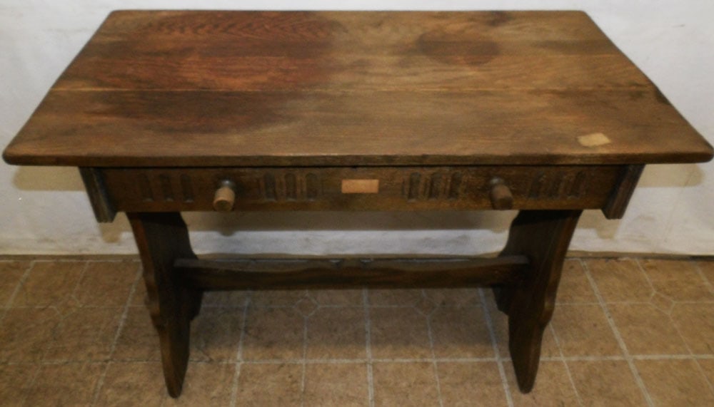 Antique Oak 1 Drawer Table (1 of 8)