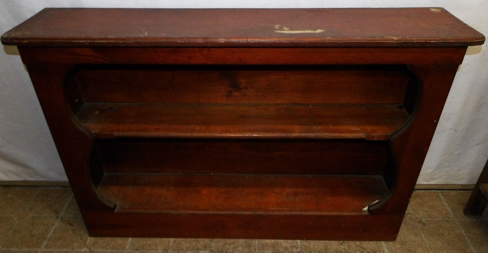Pine Shelf: Pine Shelf . 46" W 10" D 30 3/4" H"ALL DESCRIPTIONS AND ANY CONDITION STATEMENT GIVEN BY LANGSTON AUCTION GALLERY ARE STRICTLY OPINIONS AND LANGSTON'S SHALL HAVE NO RESPONSIBILITY FOR ERRORS OR OMISSI