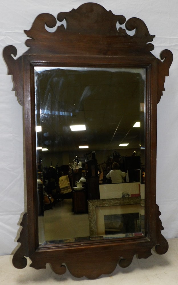 Walnut chippendale Style Mirror (1 of 3)