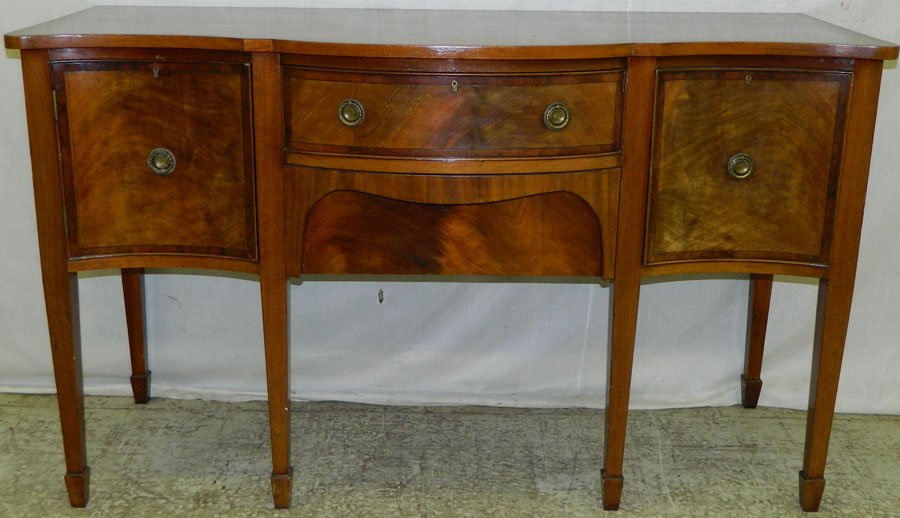 19th C Hepplewhite inlaid cross banded sideboard: 19th C Hepplewhite inlaid cross banded sideboard circa 1810-1820 (60" wide x 24" deep x 36 1/4" tall)