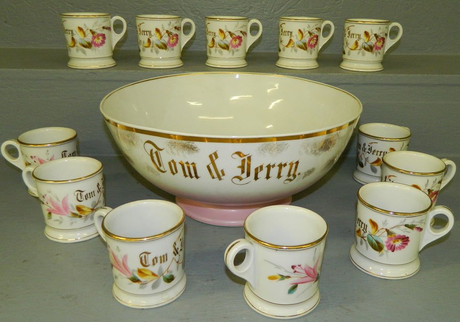 13 pc KPM German punch bowl set Tom & Jerry Nov 17, 2012 Langston