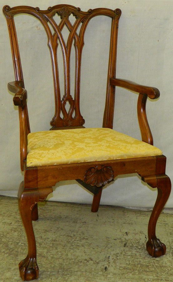 Mahogany Philadelphia Robert Morris style chair.: Mahogany Philadelphia Robert Morris style chair.