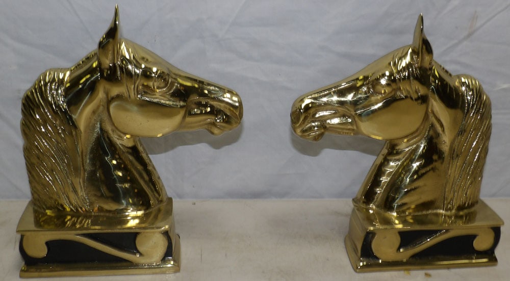 Pair of Cast Brass Stallion Bookends by VA Metalcrafters (1 of 4)