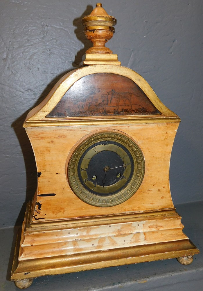 19th Century Painted Shelf Clock (1 of 4)
