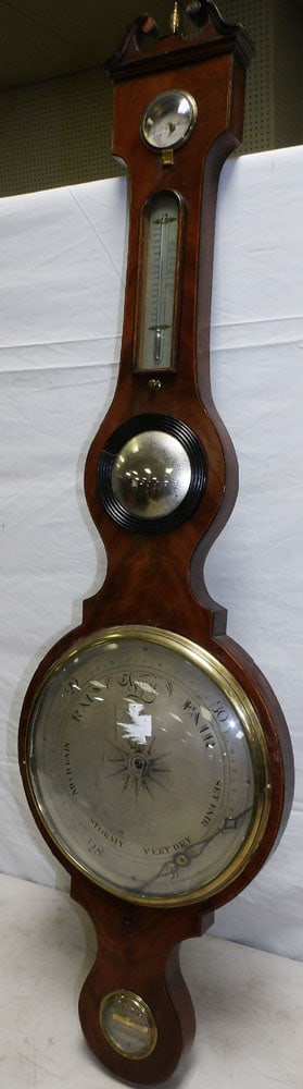 19th Century English Mahogany Barometer Signed J. Comoli Edinburgh (1 of 5)