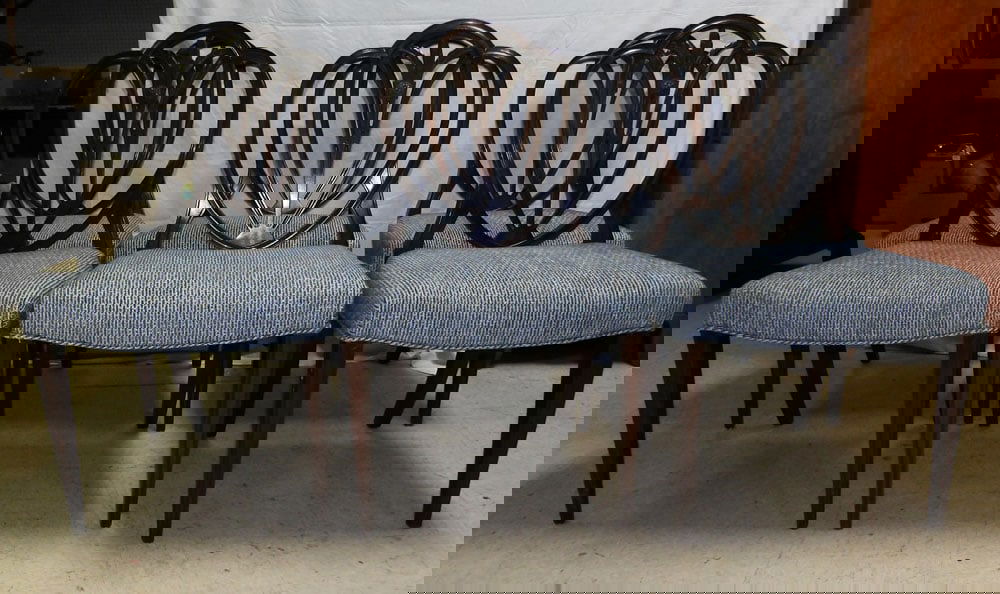 Set of 6 Mahogany Shield Back Dining Chairs (1 of 4)