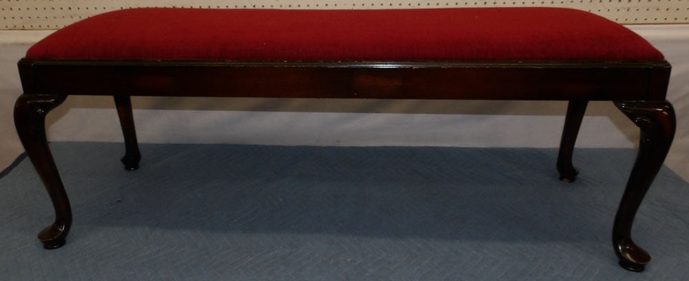 Mahogany Queen Anne Style Window Bench (1 of 4)