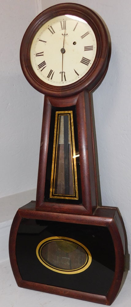 Antique Mahogany Banjo Clock Signed Howard Davis Boston (1 of 7)