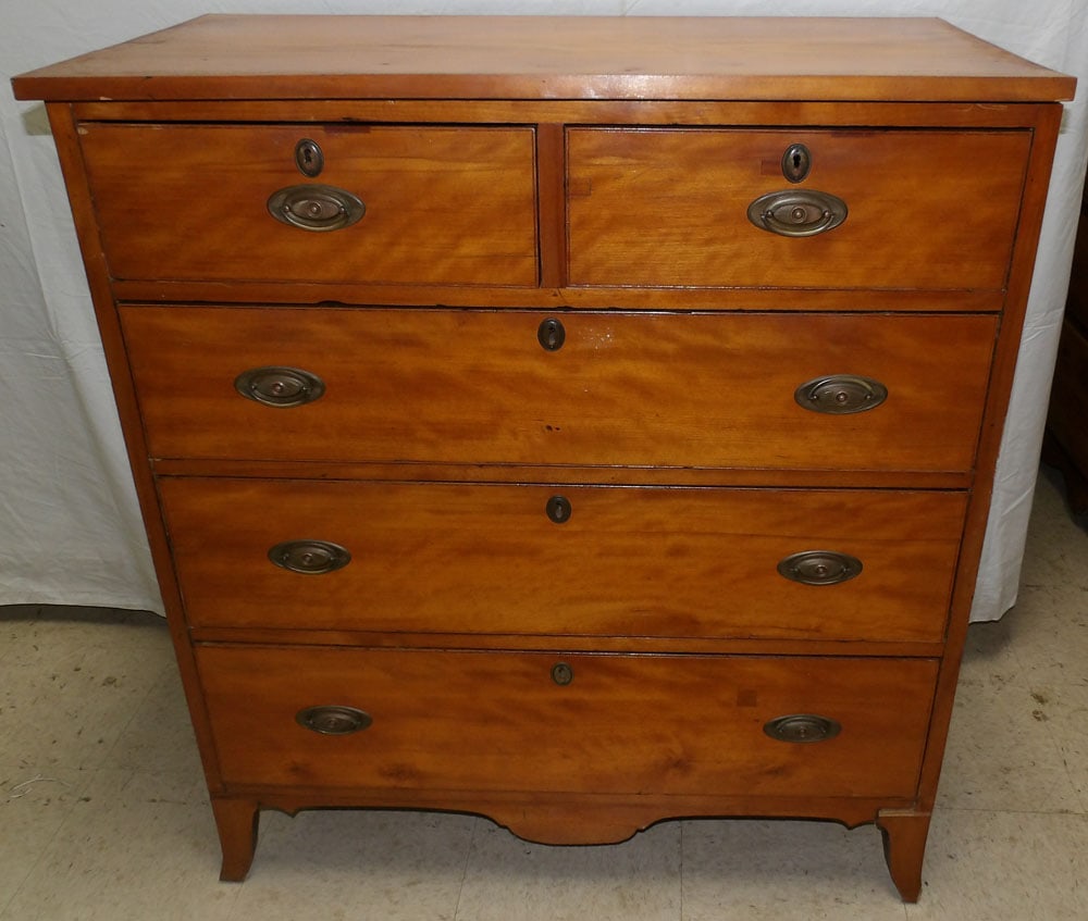 19th Century Cherry 2/3 Drawer Chest (1 of 6)