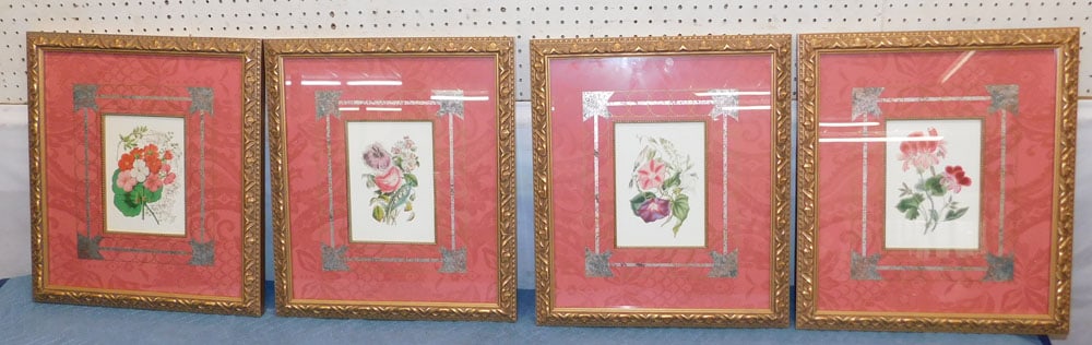 Set of 4 Framed Flower Prints (1 of 4)