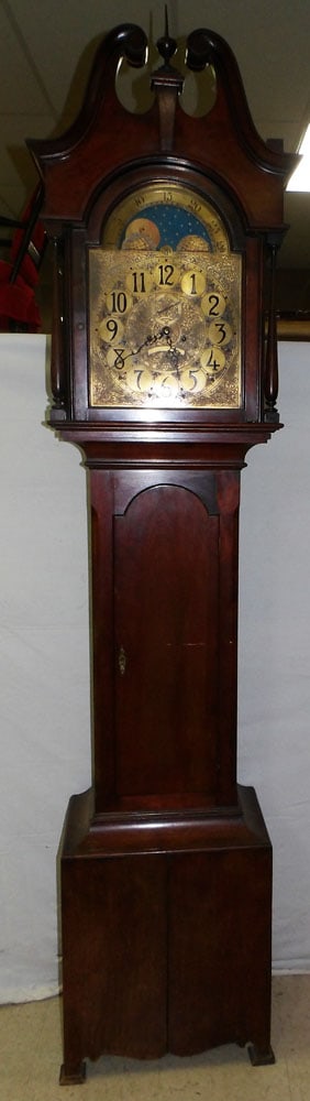 Mahogany & Brass Dial Grandfather Clock, (Missing Glass) (1 of 6)