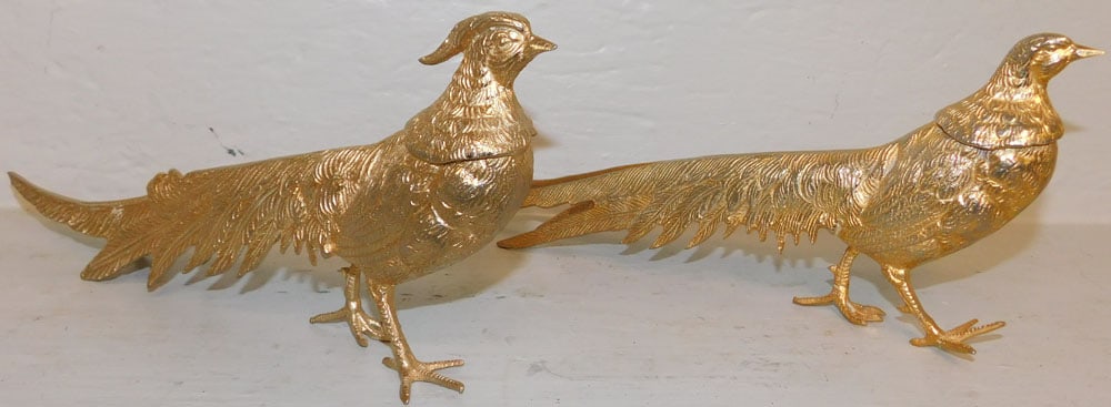 Pair of Silverplated Pheasants (1 of 3)