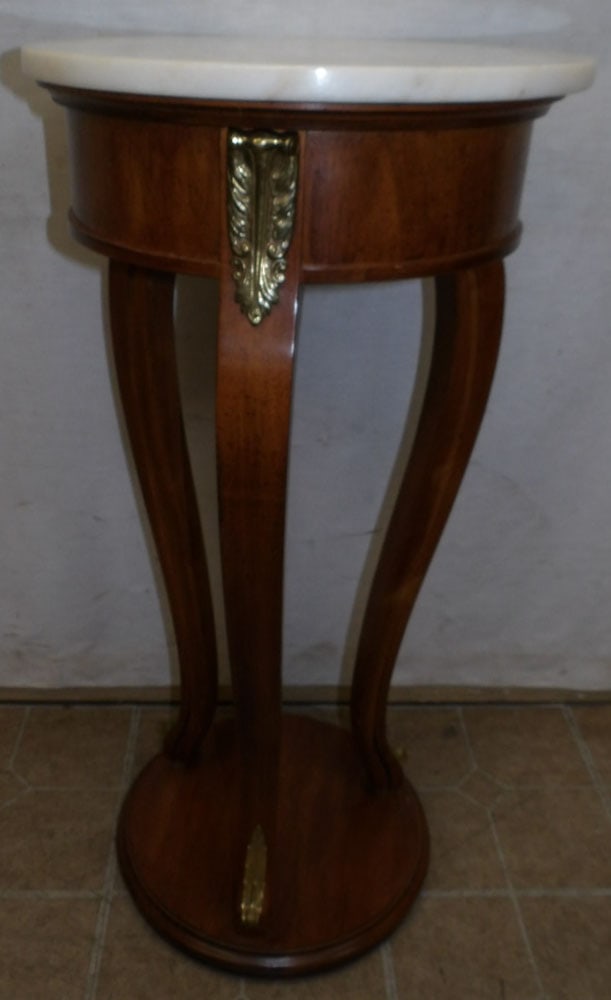 Walnut Marble Top Fern Stand with Brass Mounts (1 of 3)