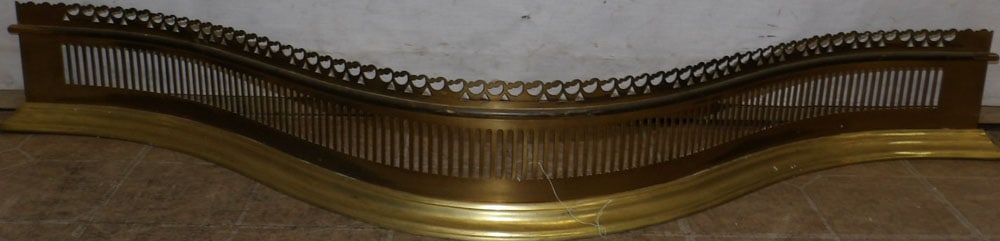 Open Work Brass Fireplace Fender (1 of 3)