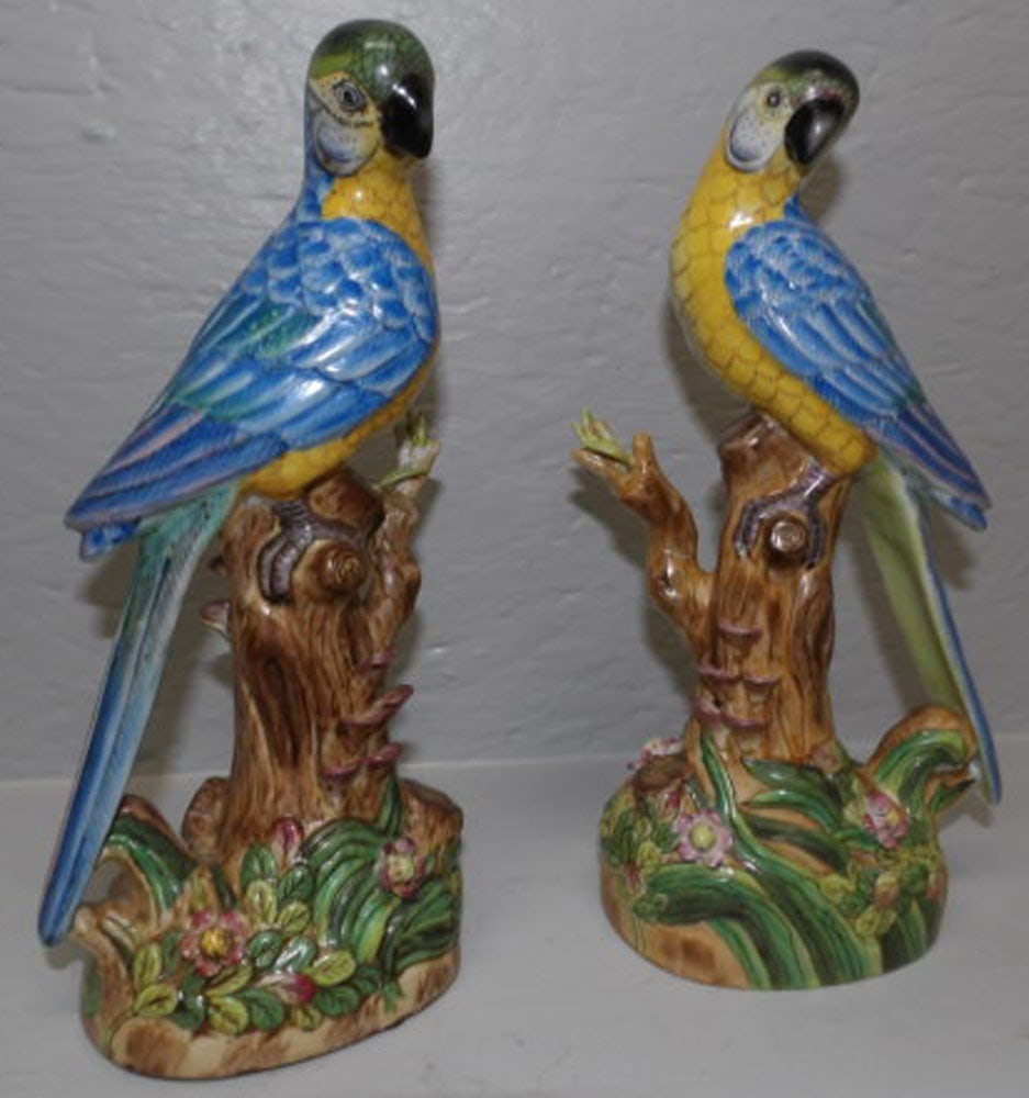 Pair of Painted Porcelain Bird Figures (1 of 3)