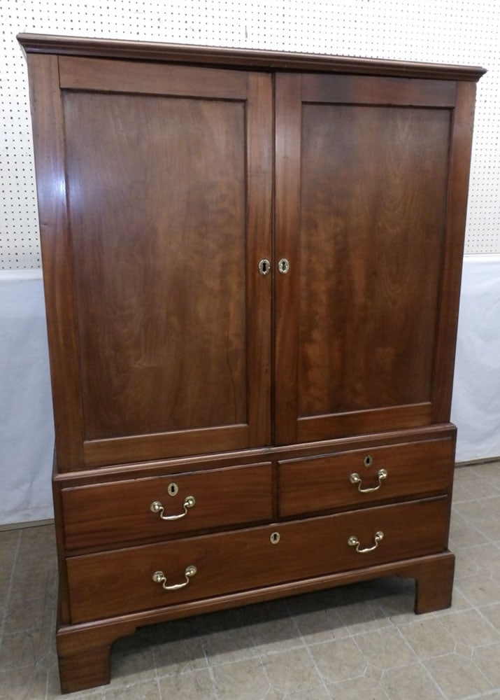 19th Century Mahogany 2 Part Linen Press with Fitted Tray Interior (1 of 7)