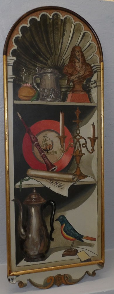 Painted Italian Wall Plaque Signed L'oeil by Palladio (1 of 5)