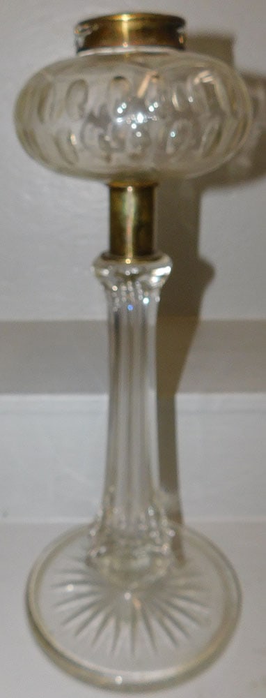 Antique Cut Glass Font & Base Banquet Lamp (1 of 4)