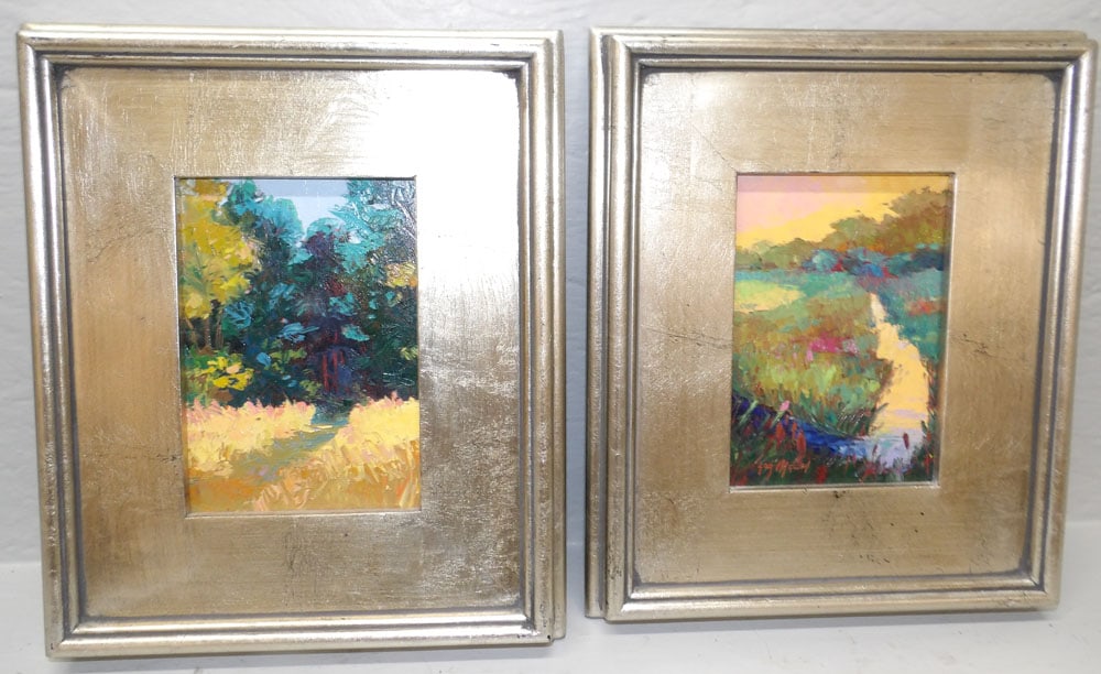2 Framed Oil on Boards of Landscape & River Scenes, (Janice Gay Maker) (1 of 6)