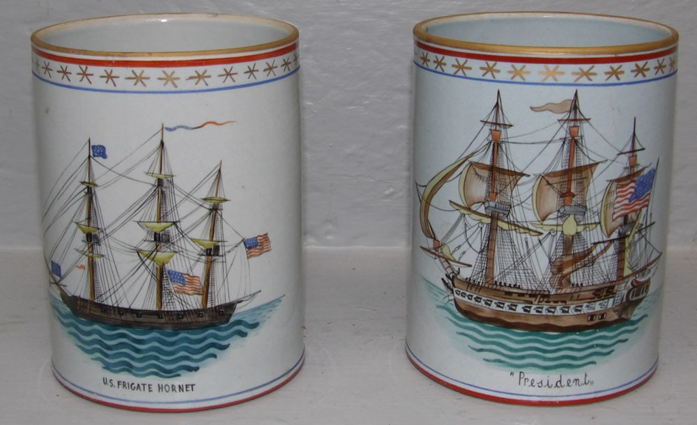 Pair of Porcelain Ship's Motif Mugs by Mottahedeh Centennial Limited Edition (1 of 4)