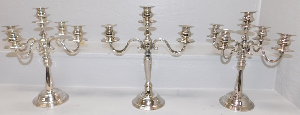 3 Silverplated Candelabras (1 of 4)