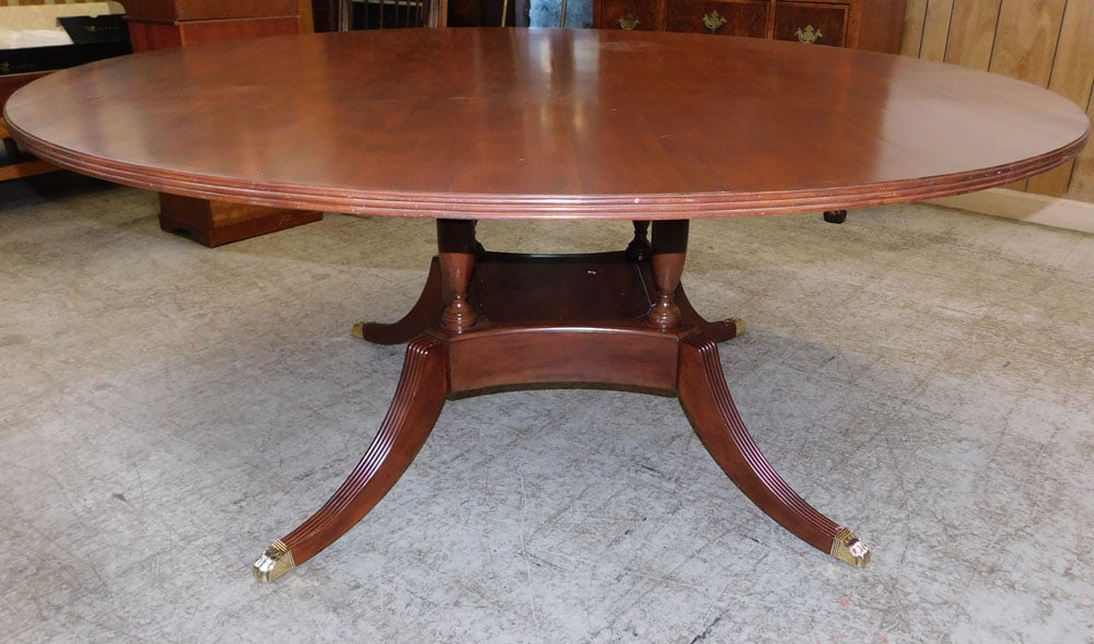 Cherry Round Pedestal Dining Table (1 of 6)