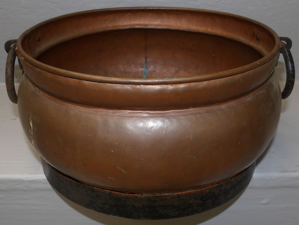 Antique Copper Pot with Wrought Iron Handle (1 of 3)