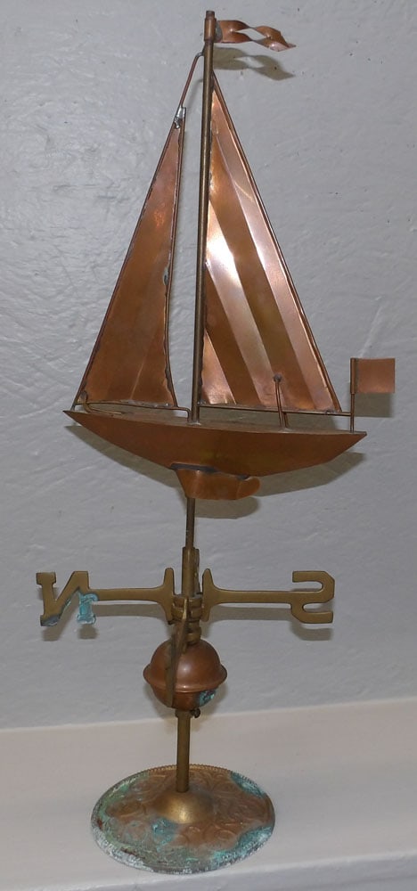 Copper & Brass Sailboat Weathervane (1 of 3)