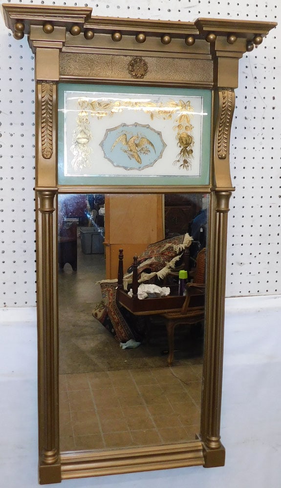 19th Century Gilt Federal Mirror with Eglomise Panel (1 of 4)