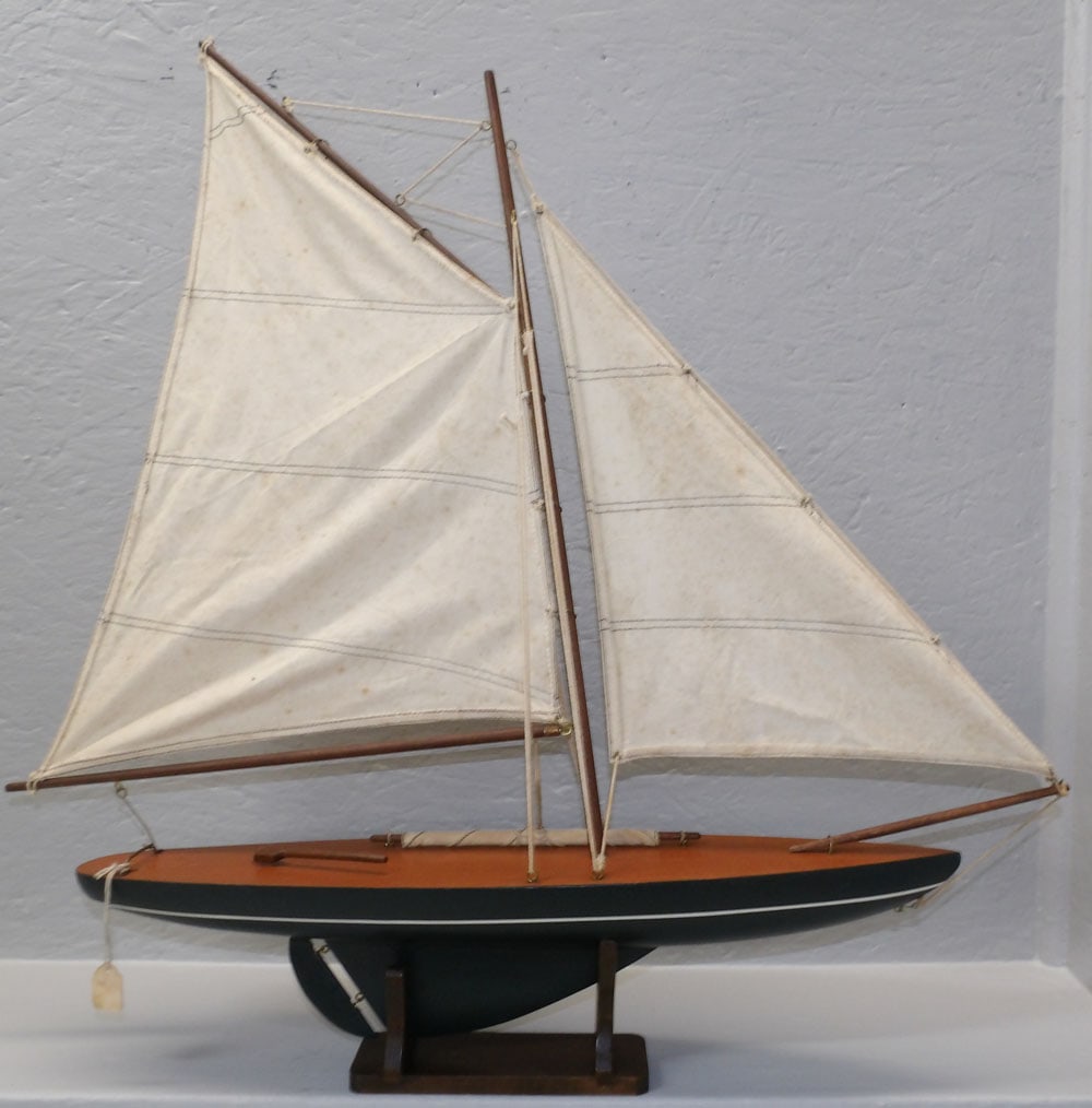 Painted Wood Sailboat Model (1 of 4)