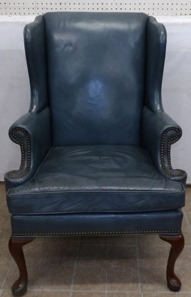 Leather Upholstered Wing Back Chair by Hickory Chair (1 of 4)