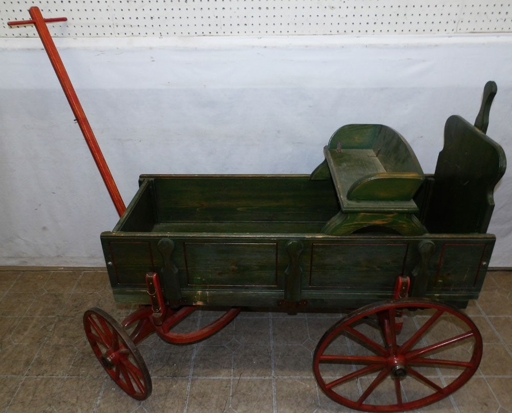 Antique Painted Wood Wagon (1 of 3)