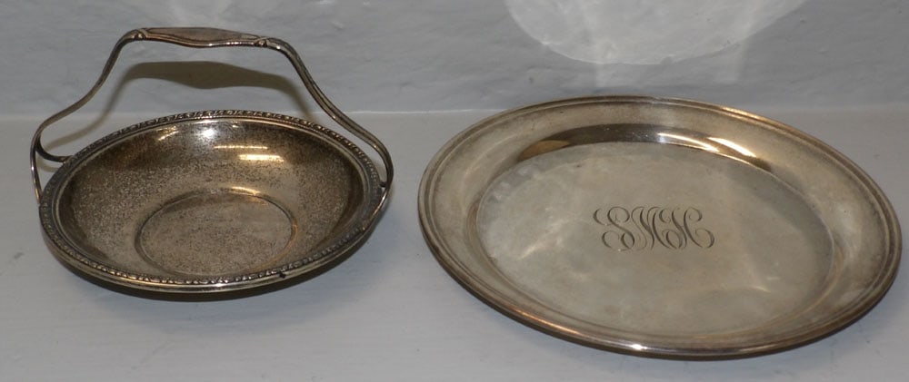 Sterling Basket & Sterling Round Tray, (7 ozt) (1 of 4)