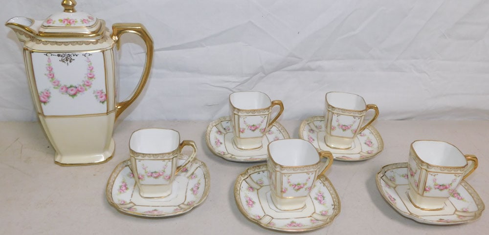 Painted Porcelain Nippon Tea Set (1 of 4)